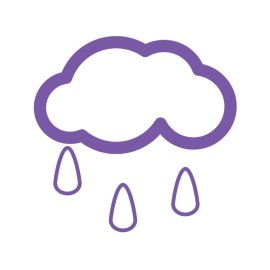 Cloud Outline PNG Purple Water Drops Vector