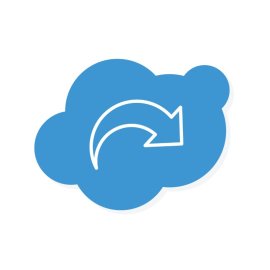 Blue Cloud PNG White Arrow Design Vector