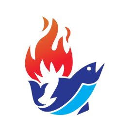 Blue Fish PNG Vector Flames Design Hot Fish Fry Fish Fry Tuna Vector