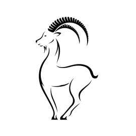 Goat Abstract PNG Black Line Art Symbol Vector