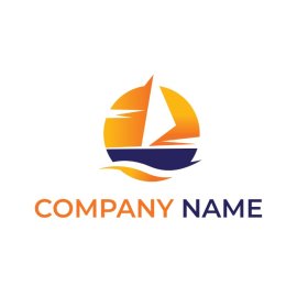 Boat PNG Vector Blue Yellow Abstract Design