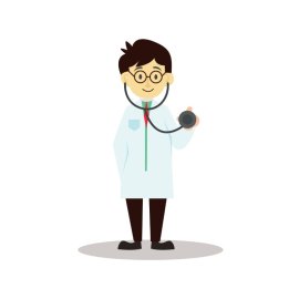 Doctor Mascot PNG Simple Flat Style Doctor Hospital Vector