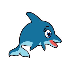Dolphin PNG Cute Fish Mascot Illustration Vector