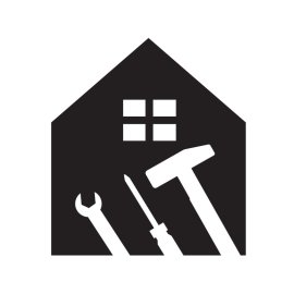 Home Repair PNG Repairing Tools Black House Silhouette Vector