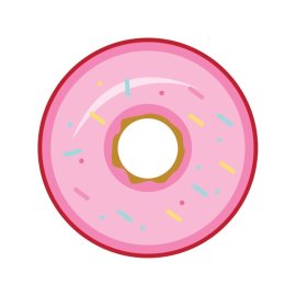 Donut PNG Sweet Dessert Food Object Vector
