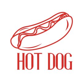 Hot Dog PNG Abstract Hot Dog Red Outline Design Vector