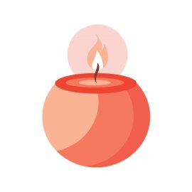 Round Candle PNG Peach Color Decoration Element Vector