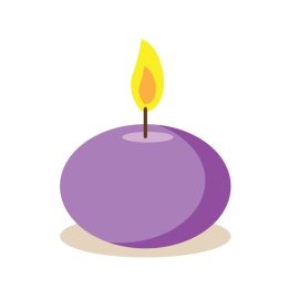 Round Candle PNG Purple Color Designer Candle Vector