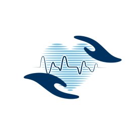 Free PNG Blue Vector Hands Supporting Heart Icon With Heartbeat Line PNG Flat Design Vector Illustration