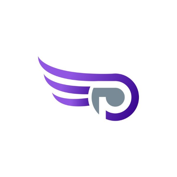 Free PNG Gradient Vector Abstract Letter P With Wings Flat Icon Design ...
