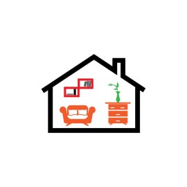 Free PNG Vector Flat House With Sofa Flat Vector