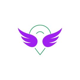Free PNG Vector Location Pin With Wings Flat Icon Design