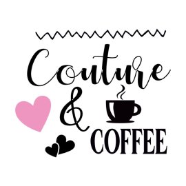 Free Vector Couture Coffee PNG Lettering Background Design