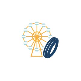 Free Vector Ferris Wheel Flat Icon Illustration