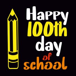 Free Vector Happy 100 Day Of School Typography For Tshirt