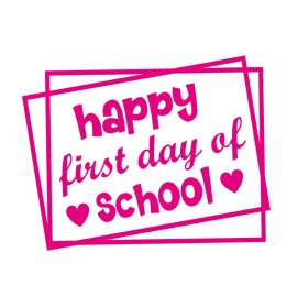 Free Vector Happy First Day Of School Pink PNG T Shirt Design