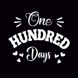 Free Vector One Hundred Days Typography Design For T Shirt