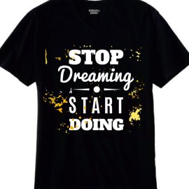 Free Vector Stop Dreaming Start Doing Lettering For T Shirt Design