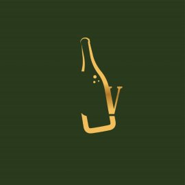 Free Vector Wine Bottle With Letter V In Flat Design