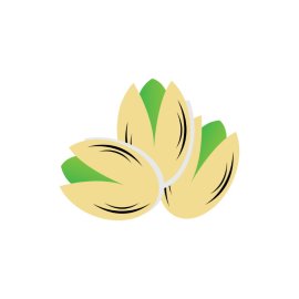 Green Kernal PNG Pistachio Seed Cartoon Vector Icon
