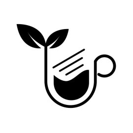 Organic Coffee PNG Black Coffee Silhouette With Leaves Vector