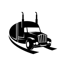 Trucking PNG Transport Logistics Black Abstract Truck Silhouette Vector