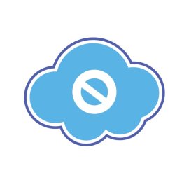 Stop Server PNG Blue Cloud Silhouette With Stop Sign Vector