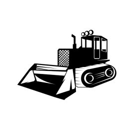 Bulldozer PNG Black Silhouette Motorized Machine Vector