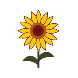 Sunflower PNG Vector Simple Flower
