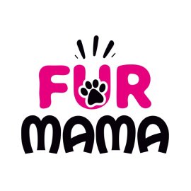 Fur Mama Pink Black Cute Lettering Vector