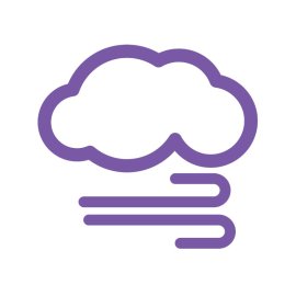 Purple Cloud PNG Outline Vector