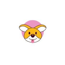 Cute Dog PNG Yellow Color Flat Style Pet Dog Vector