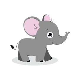Cute Elephant PNG Grey Cartoon Elephant Mammal Vector