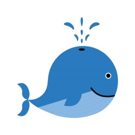 Cute Whale PNG Swimming Fish Cartoon Vector
