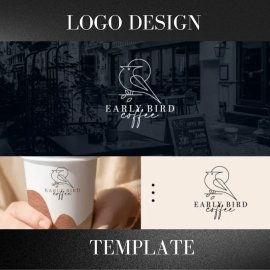 Coffee shop logo design template