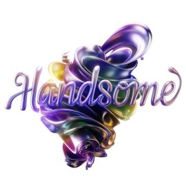 3D typography masterpiece with the name  HANDSOME