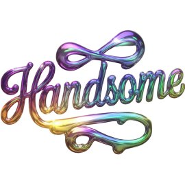 HANDSOME word in 3d style