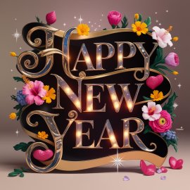 Happy New Year warm glowing effect from with in adds a touch of magic