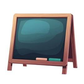 Chalkboard with chalk pieces