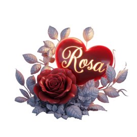 Red rose with a tiny red heart