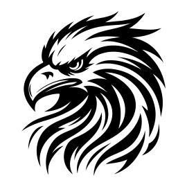 eagle logo type silhouette vector