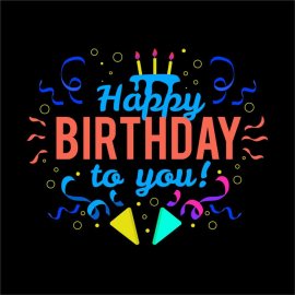 Bold Birthday png | Birthday Typography with Confetti and Party | Bold Birthday vector