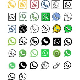 40 WhatsApp Icons Logo Vector PNG | Modern Messaging App Emblem | Global Chat Communication Symbol | Green Call Bubble Brand Identity