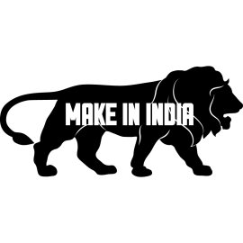 Make In India Lion Silhouette | Indian Manufacturing Initiative Emblem | Bold Industrial Nation Branding | Modern Economic Development Symbol