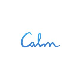 Calm Logo Vector Png | Minimalist Calm wordmark | Blue gradient wellness logo | Modern meditation app branding