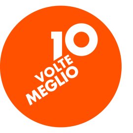 10 Volte Meglio Logo Vector PNG | Minimalist Circular Emblem | Bold Orange Brand Mark | Modern Italian Wordmark