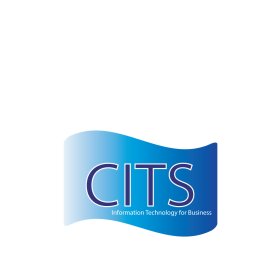 Cardiff IT Support Ltd Logo | CITS Information Technology for Business | Professional IT Solutions Brandmark | Modern Blue Wave Technology Emblem