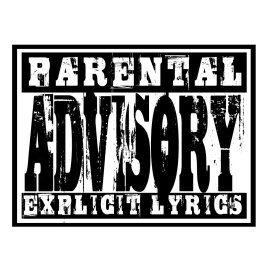 Parental Advisory Explicit Lyrics Label | High-Contrast Warning Badge | Bold Grunge Typography Emblem | Iconic Music Content Warning Mark