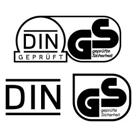 DIN GS Logo Vector PNG | DIN geprüfte Sicherheit Emblem | German Safety Certification Mark | DIN Standards Quality Seal