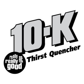 10-K Thirst Quencher Logo Vector | Bold Hydration Brand Emblem | Energetic Sports Drink Identity | Monochrome Beverage Badge Design